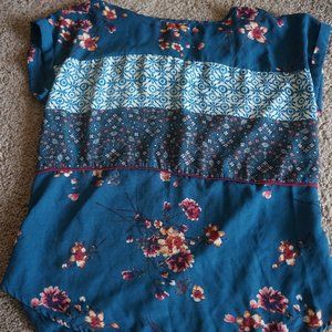 Blue bohemian floral blouse size S